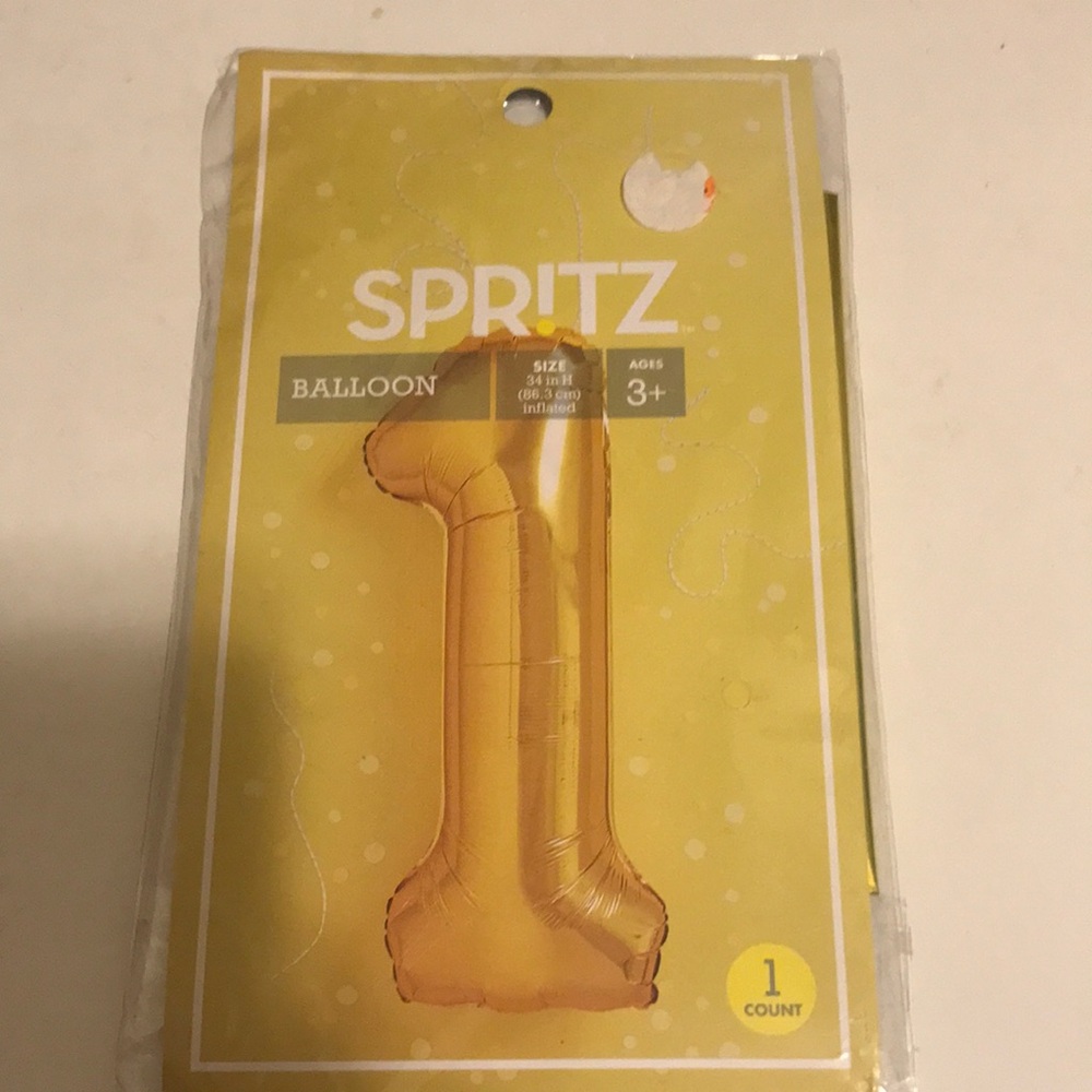 Spritz Gold Number 1 Balloon - Gold